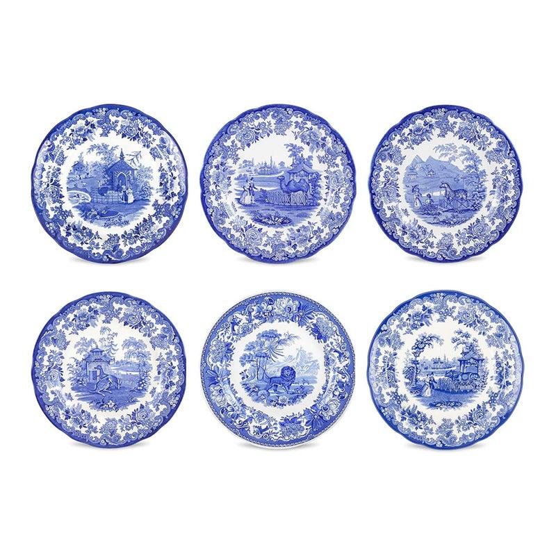 Spode Blue Room Zoological Plate Set, Set of 6-10.5-Inch Earthenware Dinner Plates Featuring Exotic Animal Motifs - Fine Tableware for Dining or Display - Microwave & Dishwasher Safe - Image 1